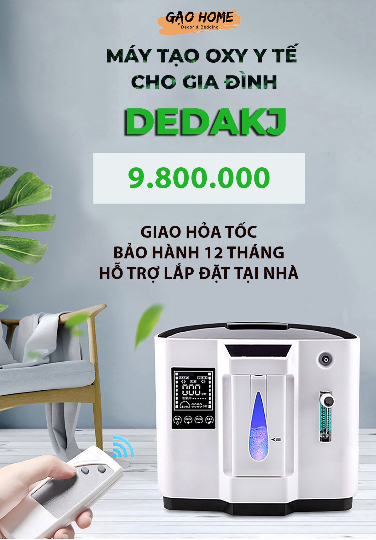 Máy Tạo Oxy gia đình DEDAKJ DE-1A chính hãng (Germany)