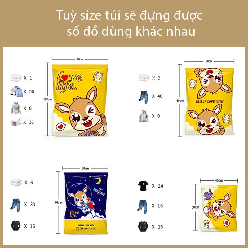 Túi Hút Chân Không Bảo Quản Quần Áo, Chăn Màn, Ga Gối