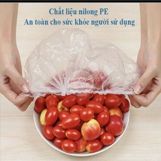 MÀNG BỌC Thực Phẩm Đa Năng Co Giãn Thông Minh Có Chun Set 100 Cái Nhanh Tiện (Tặng Kèm Túi Gấu Dễ Thương)