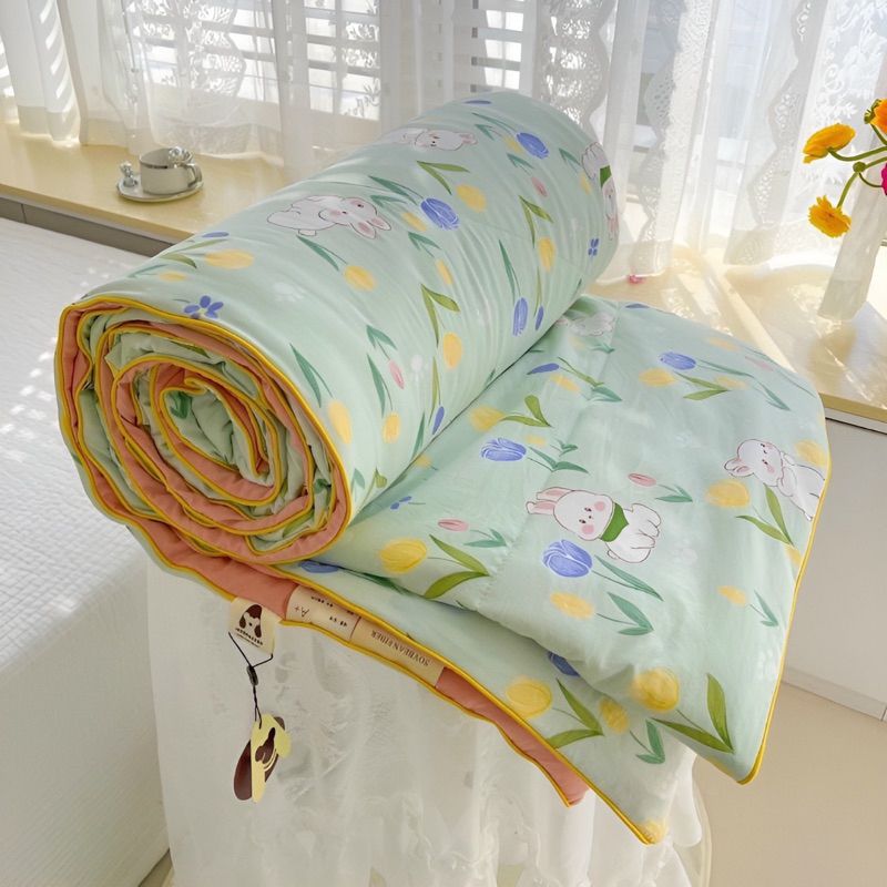 CHĂN LẺ Chăn Hè Cotton Đũi Hàn Quốc Cực Mềm Mịn, Chăn Sơ Đậu Nành Nhập Khẩu, Mền Lẻ, Chăn Bông CL5