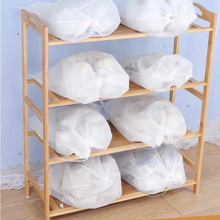 TÚI RÚT TRẮNG Đựng Giày Dép Bảo Quản Giày Dép Khỏi Bụi Bẩn Túi Bảo Quản Giày Miệng Dây Rút Vải Không Dệt