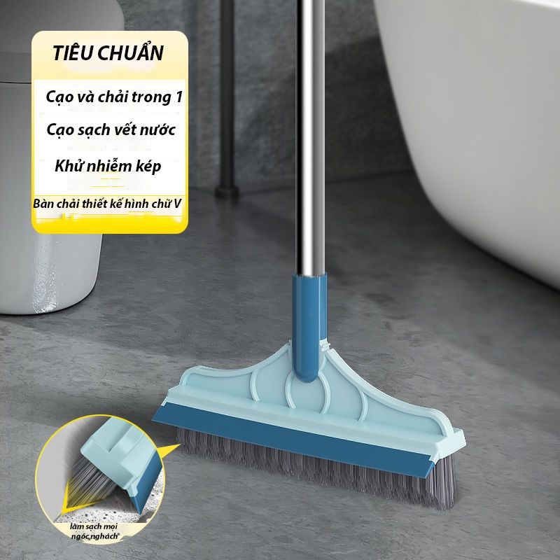CÂY CHÀ SÀN Nhà Tắm Đa Năng 2 Trong 1, Chổi Cọ Sàn Và Gạt Nước, Xoay 120 Độ Dọn Sạch Mọi Góc Bẩn