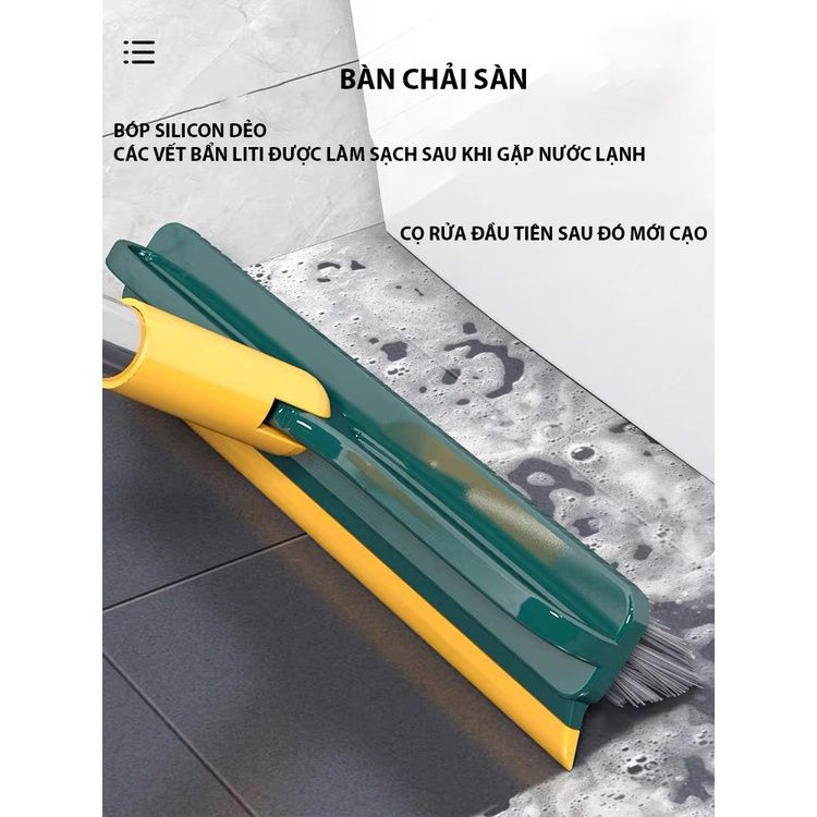 CÂY CHÀ SÀN Nhà Tắm Đa Năng 2 Trong 1, Chổi Cọ Sàn Và Gạt Nước, Xoay 120 Độ Dọn Sạch Mọi Góc Bẩn