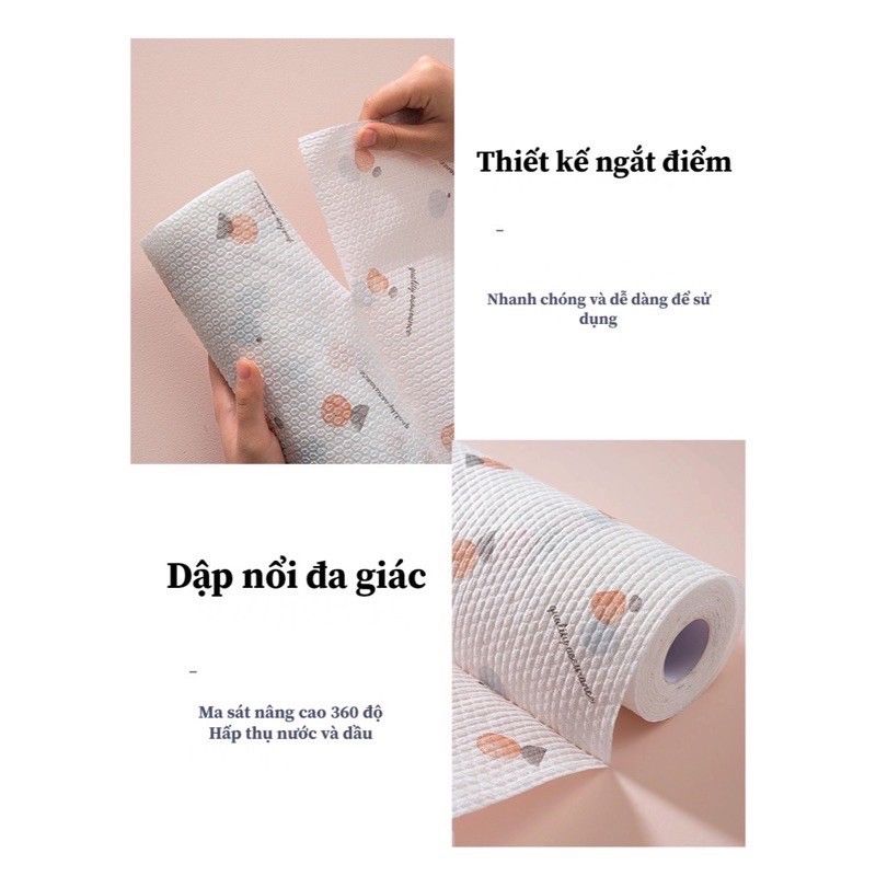 Giấy Lau Đa Năng Cuộn 220 Tờ Siêu Dai Có Thể Giặt Tái Sử Dụng