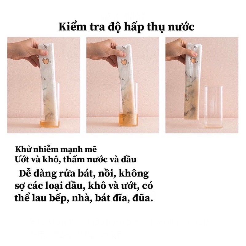 Giấy Lau Đa Năng Cuộn 220 Tờ Siêu Dai Có Thể Giặt Tái Sử Dụng