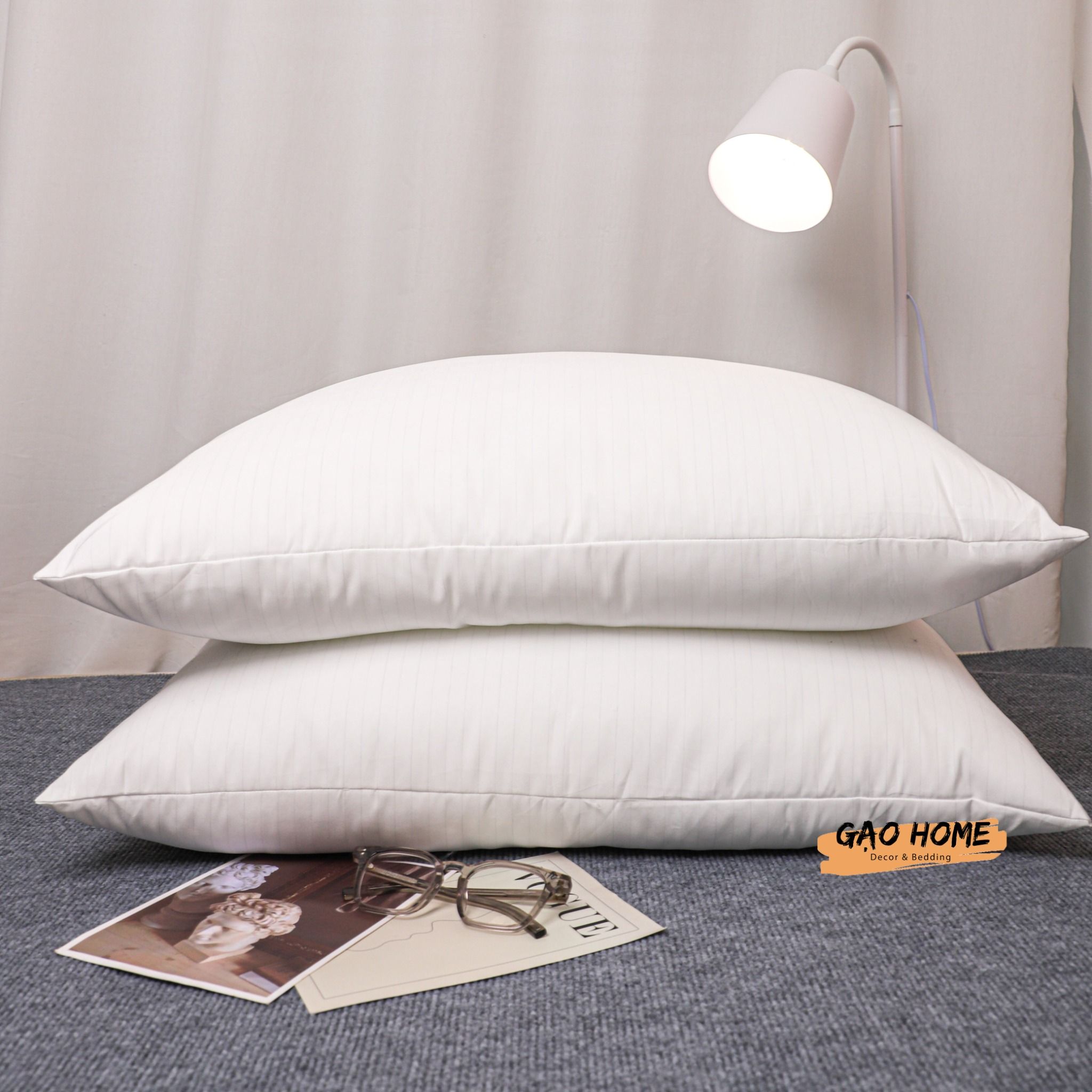 RUỘT GỐI NẰM LÔNG VŨ MICROFIBER Cao Cấp Nặng 1,5kg Chuẩn Hàng Loại 1