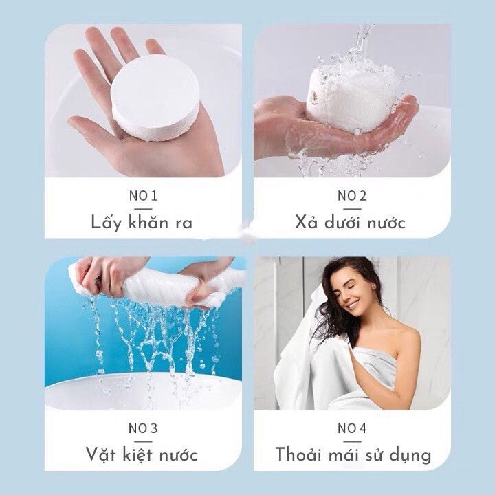 Khăn Tắm NÉN Du Lịch 70x140cm Bằng Cotton Siêu Gọn và Tiện Lợi Khăn Nén Khách Sạn Loại Lớn Dày Nặng 90gr