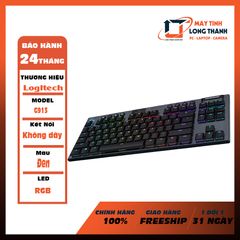 BÀN PHÍM LOGITECH G913 TKL LIGHTSPEED WIRELESS RGB MECHANICAL GAMING – CLICKY – ĐEN (BLACK)