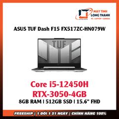 Laptop ASUS TUF Dash F15 FX517ZC-HN079W (i5-12450H | RAM 8GB | SSD 512GB | RTX-3050-4GB | 15.6-FHD | Win11 | Moonlight White)