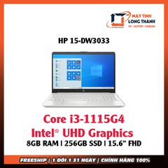 Laptop HP 15-DW3033 (Core i3-1115G4/256GB/8GBD4/15.6FHD/WIN10/Bạc) NK