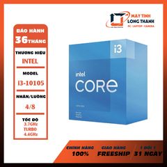 CPU Intel Core i3-10105 (3.7GHz turbo up to 4.4Ghz, 4 nhân 8 luồng, 6MB Cache, 65W) - Socket Intel LGA 1200 BOX Chính Hãng