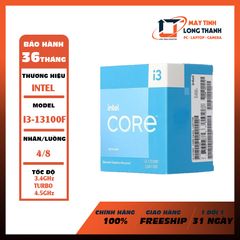 CPU INTEL CORE I3-13100F (Up to 4.5 GHz | 4 Nhân | 8 Luồng | Socket 1700) BOX Chính Hãng - GIỮ LẠI BOX ĐỂ BẢO HÀNH