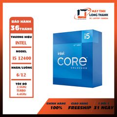 CPU INTEL Core I5 12400 BOX CHÍNH HÃNG