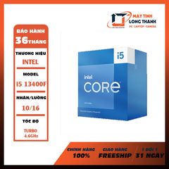 CPU Intel Core i5 13400F TRAY NEW (Up To 4.60GHz, 10 Nhân 16 Luồng,20MB Cache, Raptor Lake)