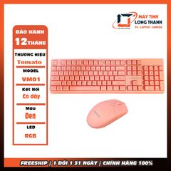 Bộ bàn phím chuột giả cơ Tomato S100 RGB – WHITE/ PINK/BLACK