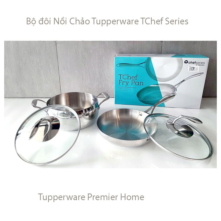 Bộ đôi Nồi Chảo Tupperware không dính TChef Series