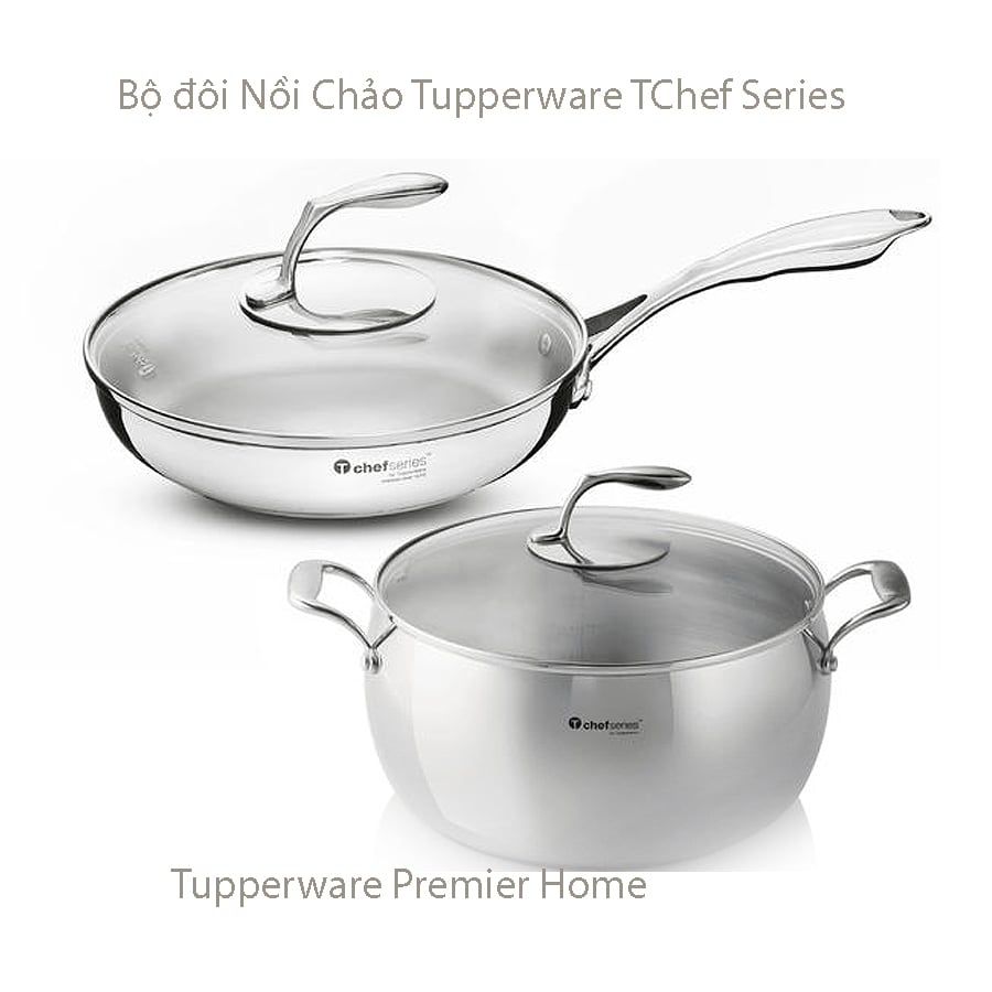 Bộ đôi Nồi Chảo Tupperware không dính TChef Series