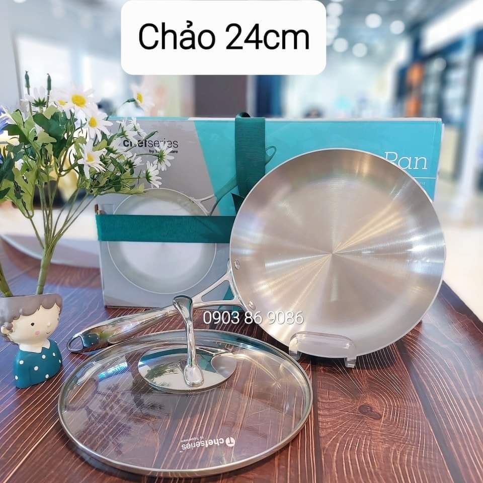  Chảo Tupperware T Chef Series Frypan 24cm (nắp kính) 