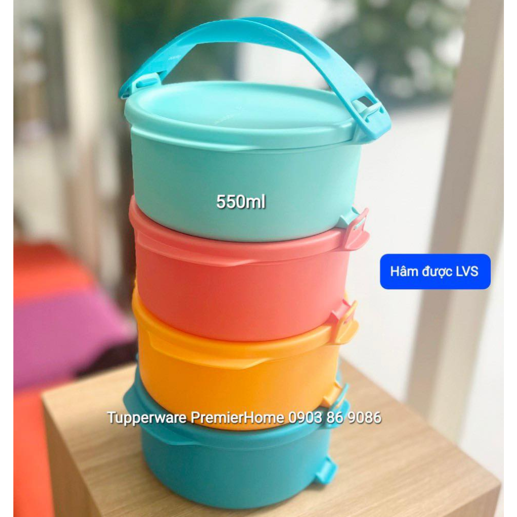  Bộ hộp cơm Tupperware Small Round Click To Go Màu mới 2023 