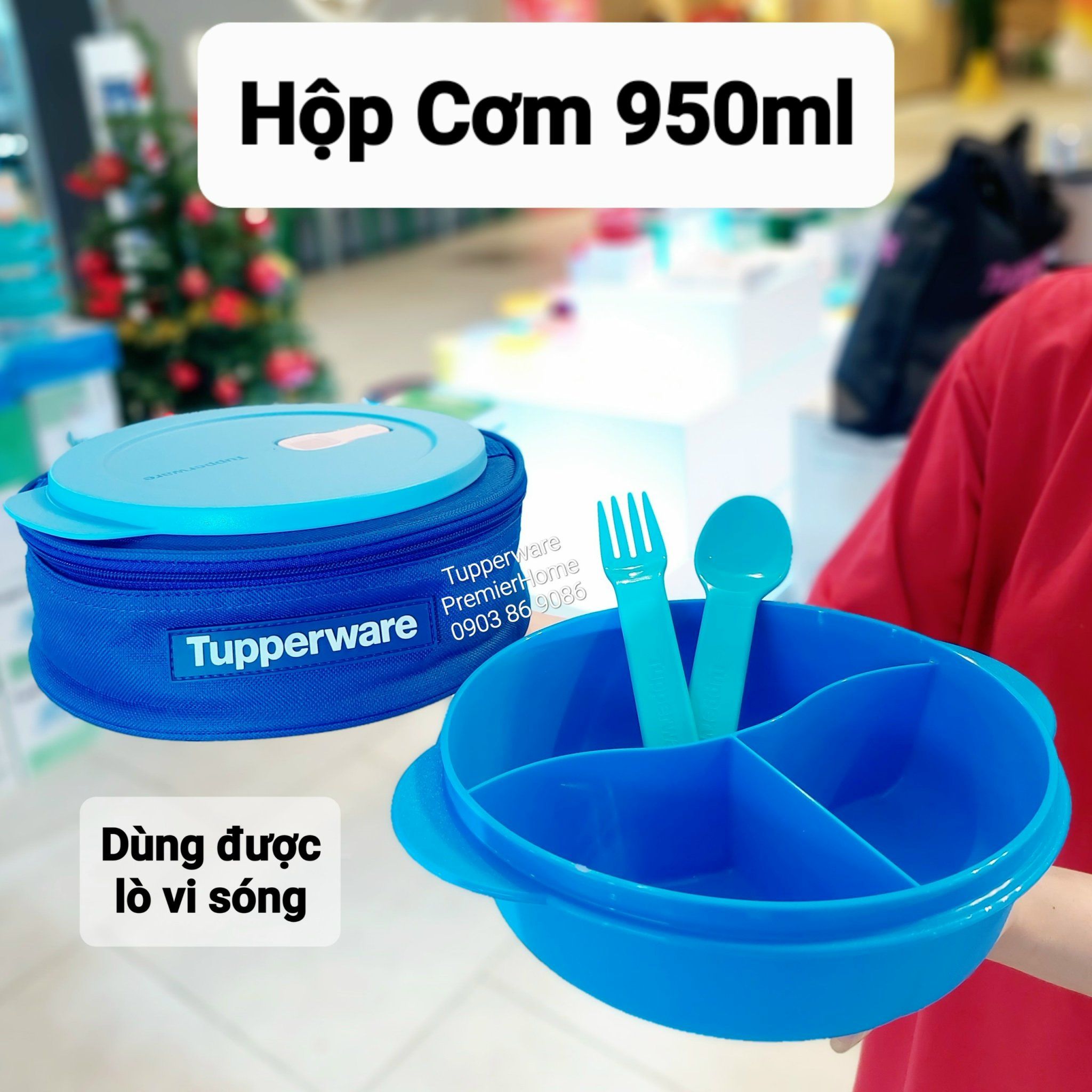  Bộ Hộp Cơm Chia Ngăn Crystalwave Lunch Set Tupperware 