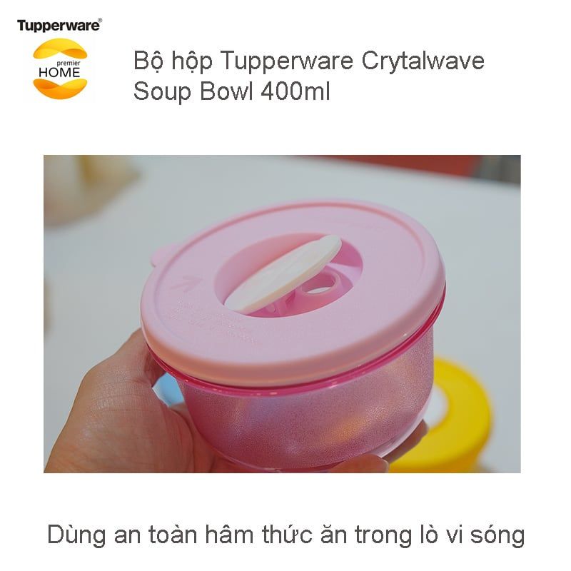 Hộp dùng trong lò vi sóng Tupperware Crytalwave Soup Bowl 400ml