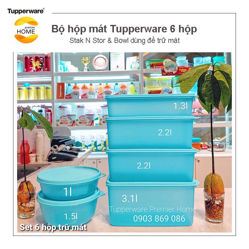 Bộ hộp mát Tupperware Stak N Stor & Bowl 6 hộp