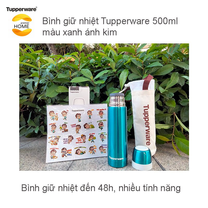 Bình giữ nhiệt Tupperware Sparkling Thermos 500ml màu ánh kim sang trọng
