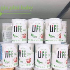 Bông tăm sơ sinh Life gree ( hộp 200c)