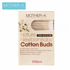 Tăm bông sơ sinh 1 đầu xoắn Mother-K (hộp 300c)