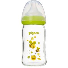 Bình sữa thuỷ tinh Pigeon plus 160ml/240ml Con Ong