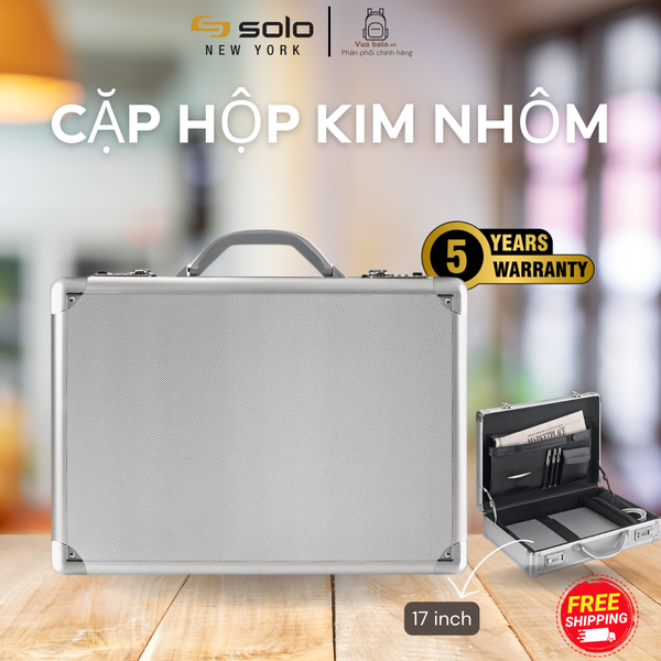  Cặp hộp SOLO Hợp kim nhôm Alumium 17.3 inch phiên bản Pro - màu Bạc - Mã sản phẩm AC100 . Chính hãng 