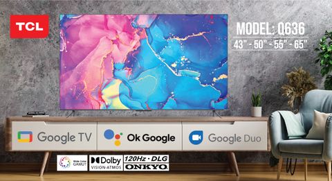 Google Tivi TCL QLED 4K 55Q636 (55 inch) - NEW 2022