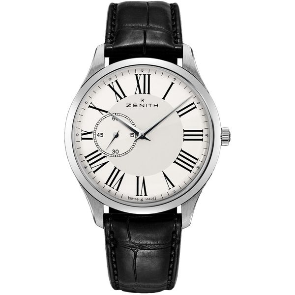 Zenith Mens Stainless Steel Leather 40mm