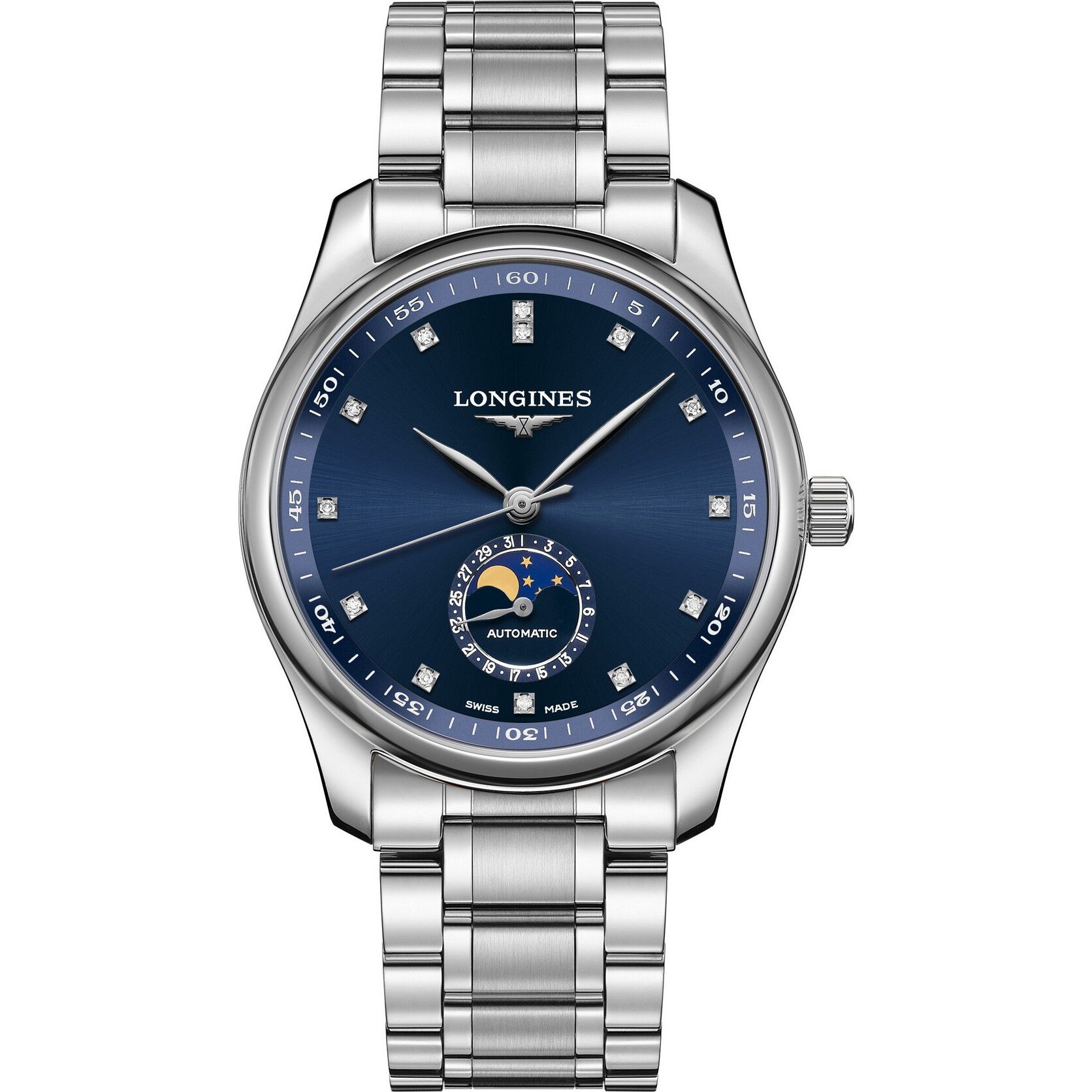 Longines Master L2.909.4.97.6 Moonphase Blue 40mm