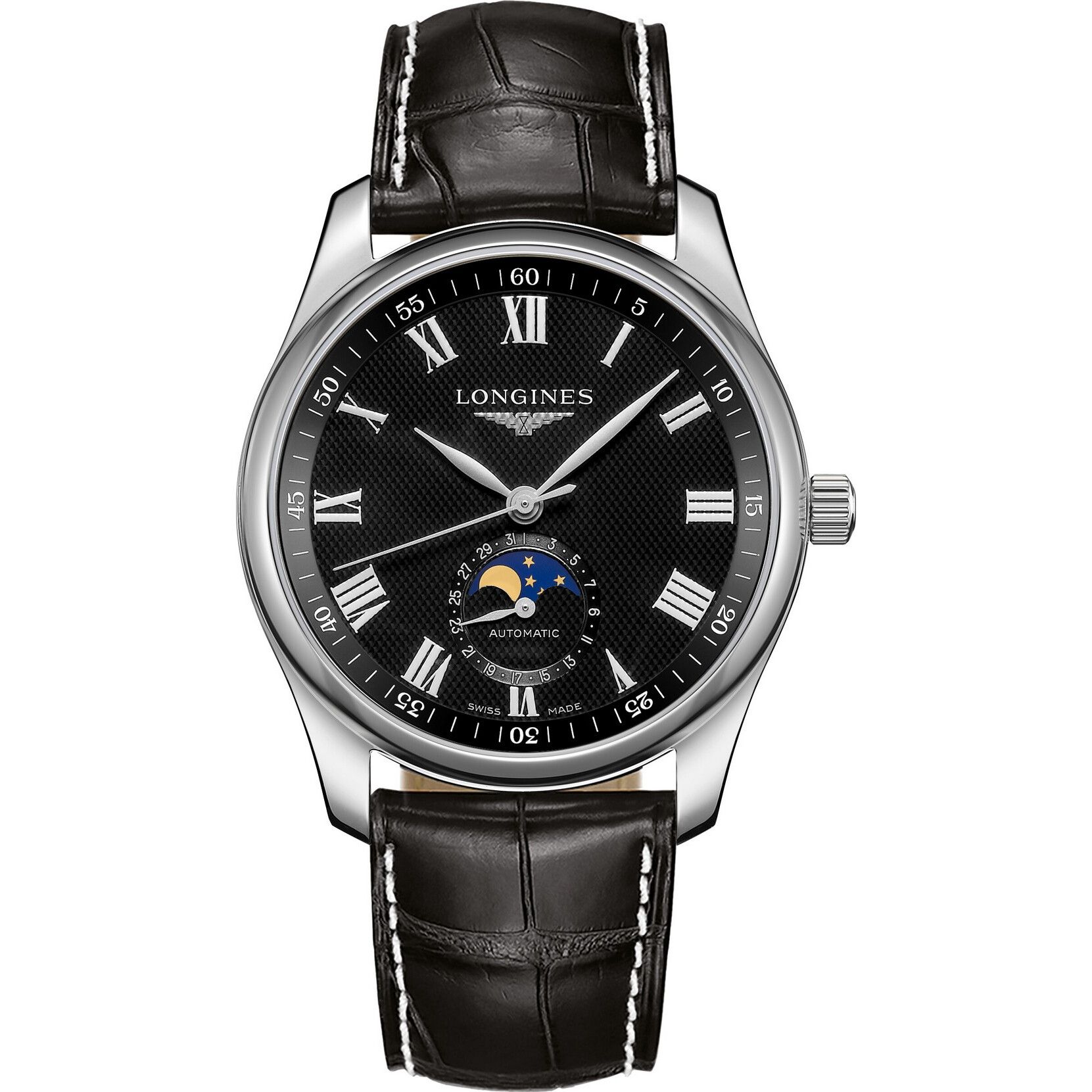 Longines Master L2.909.4.51.7 Moonphase Black 40mm
