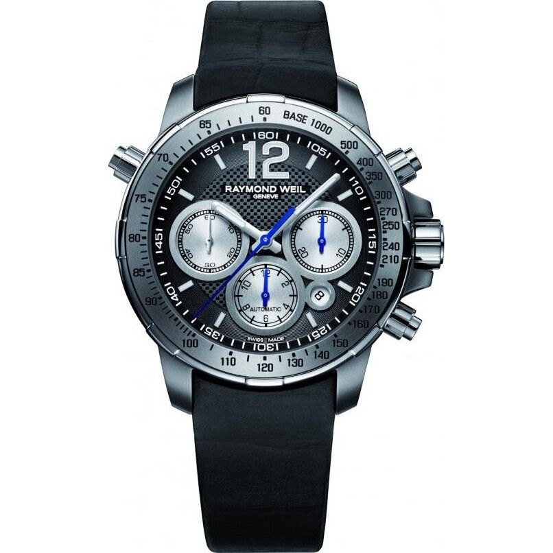 Raymond Weil Nabucco Black Dial Titanium Watch 43mm