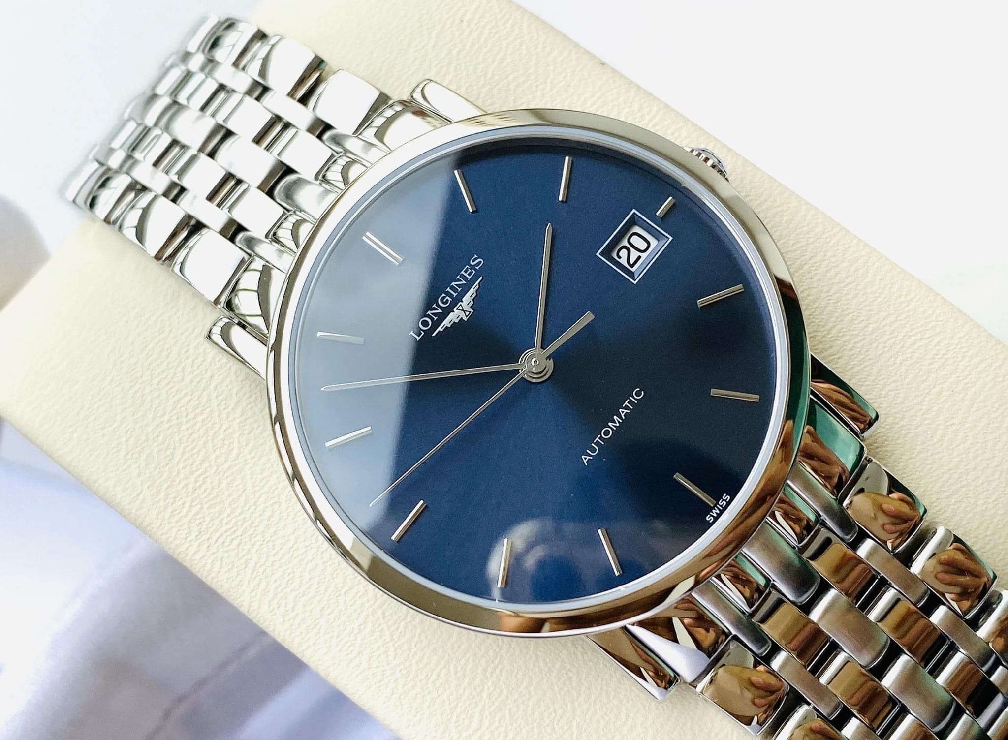 Longines Elegant L4.809.4.92.6 Blue Dial Watch 34.5mm