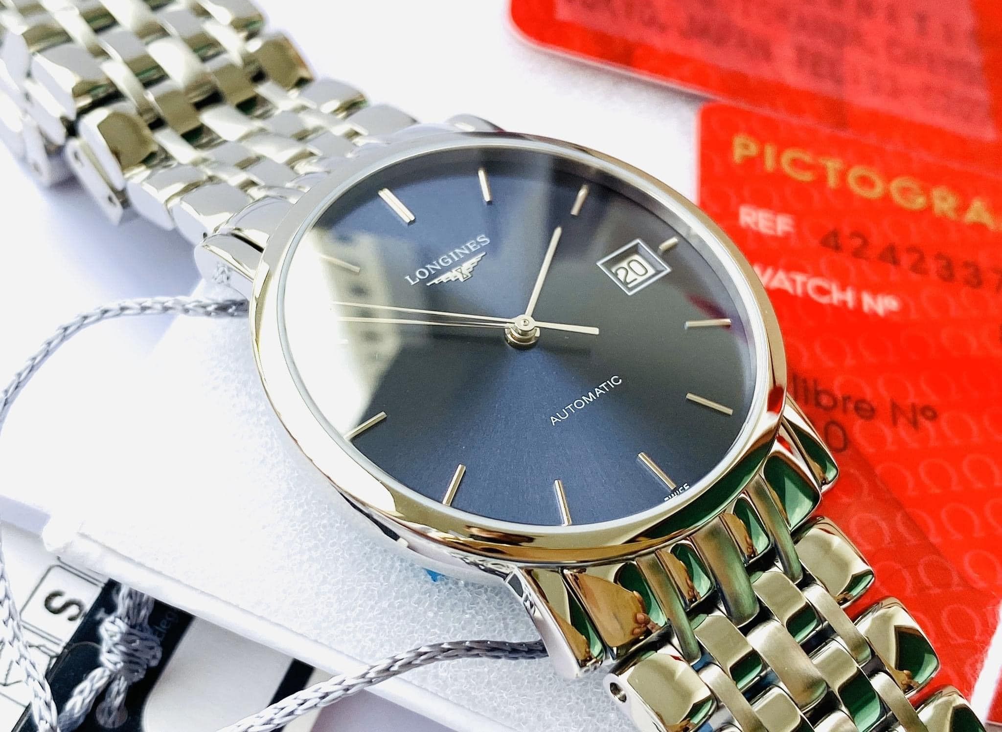 Longines Elegant L4.809.4.92.6 Blue Dial Watch 34.5mm
