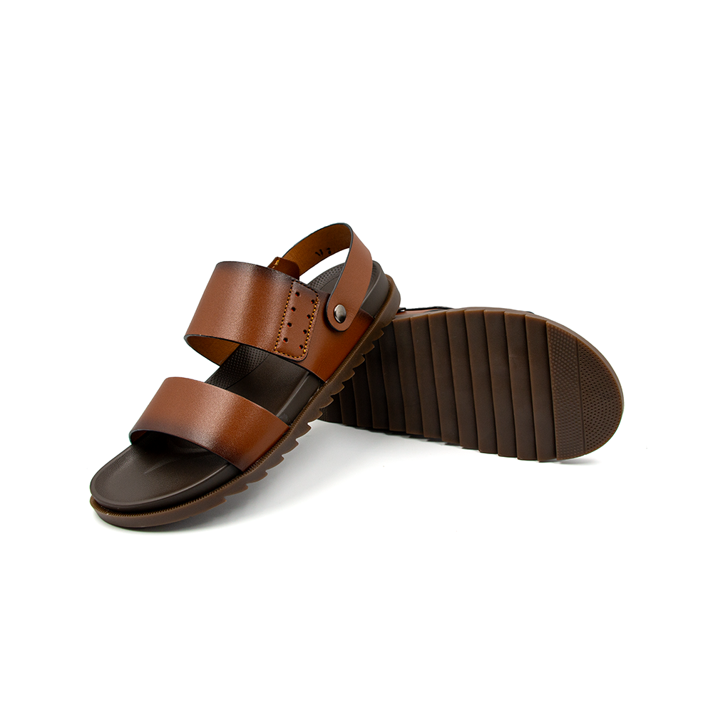 Sandal Tomoyo Da Bò Thật Đế Rãnh Chống Trượt TMS30203