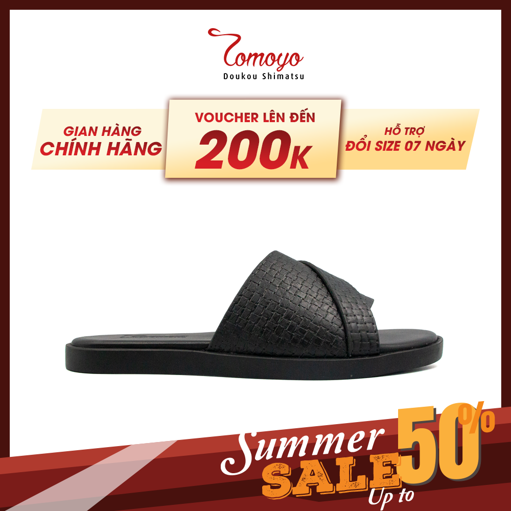 Dép Da Nam TOMOYO TMD12101 – Da Bò Thật Cao Cấp – Êm Chân – Chống Trượt – Lịch Lãm