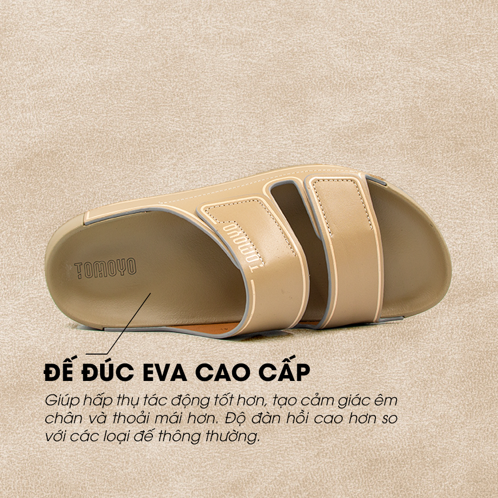 Dép Quai Ngang Nam Da Bò Nappa Cao Cấp Tomoyo TMD30809