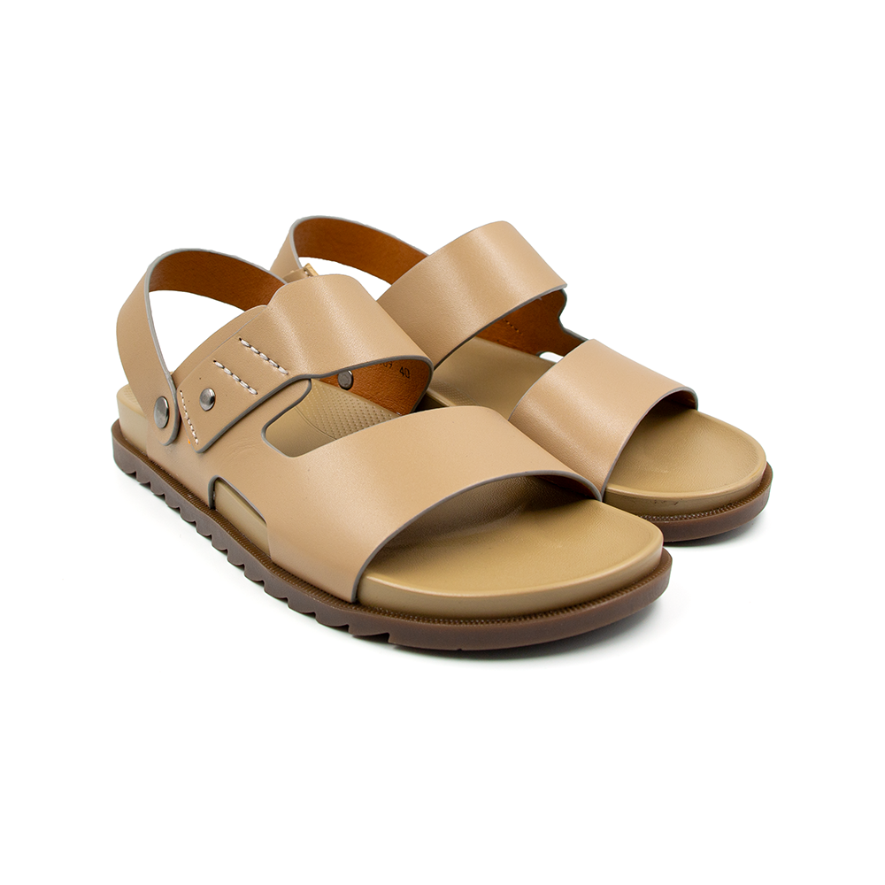Sandal Tomoyo Da Bò Thật Đế Rãnh Chống Trượt TMS30109