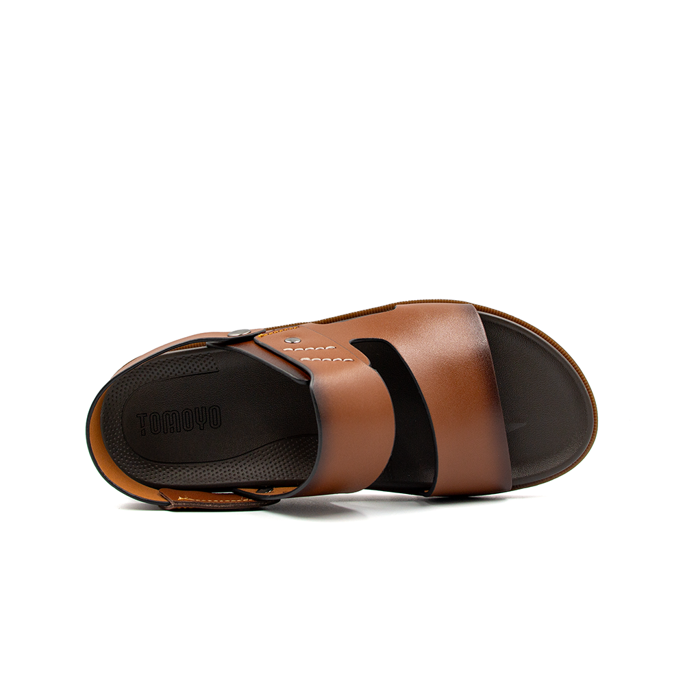 Sandal Tomoyo Da Bò Thật Đế Rãnh Chống Trượt TMS30103