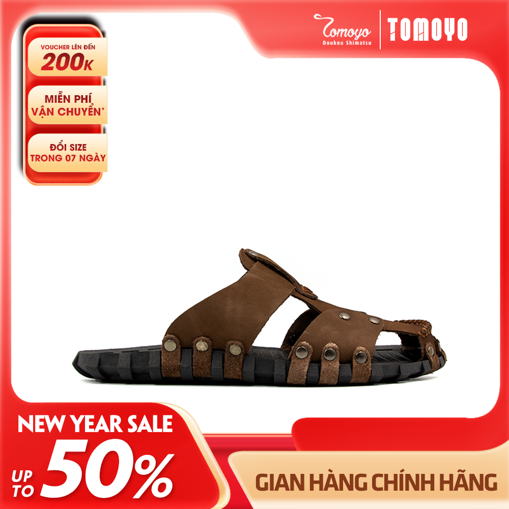 Dép Rọ Nam Da Bò Thật Tomoyo TMD10302