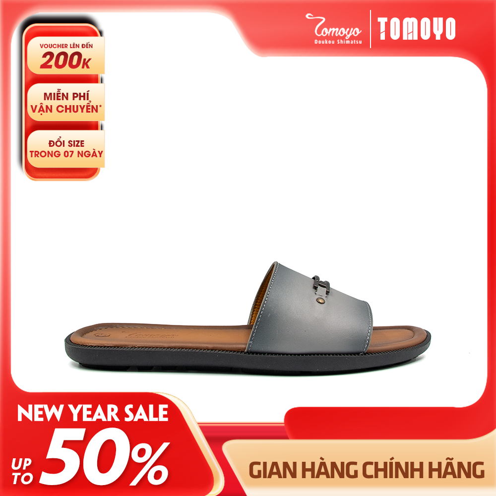 Dép Nam Quai Ngang Da Bò Thật Tomoyo TMD10800