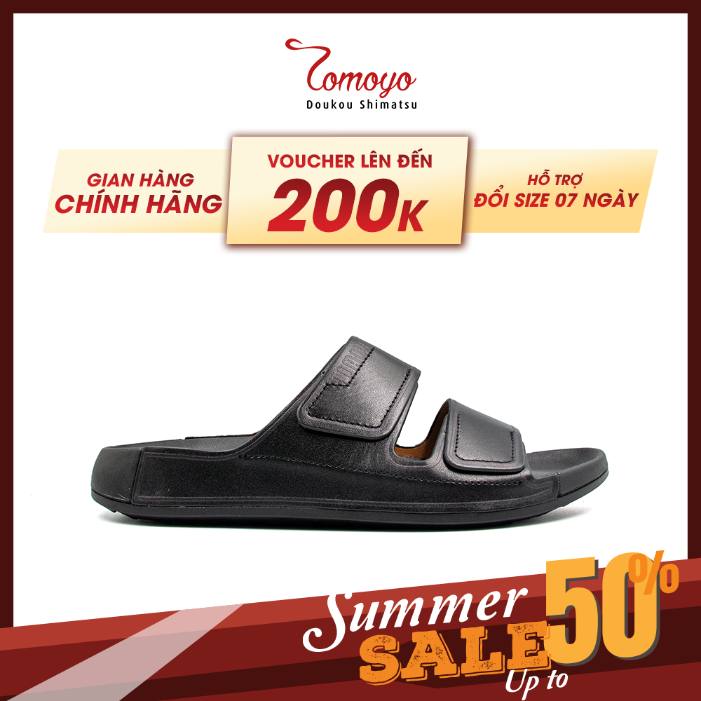 Dép Quai Ngang Nam Da Bò Nappa Cao Cấp Tomoyo TMD30801