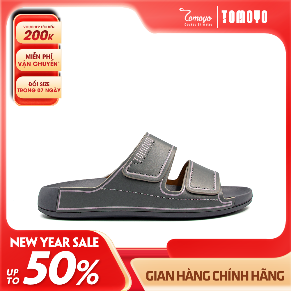 Dép Quai Ngang Nam Da Bò Nappa Cao Cấp Tomoyo TMD30804