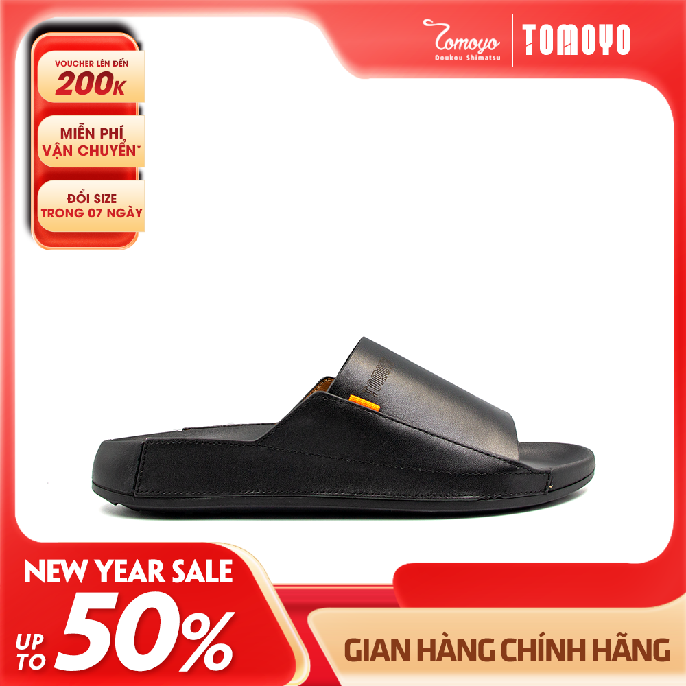 Dép Quai Ngang Nam Da Bò Nappa Cao Cấp Tomoyo TMD30901