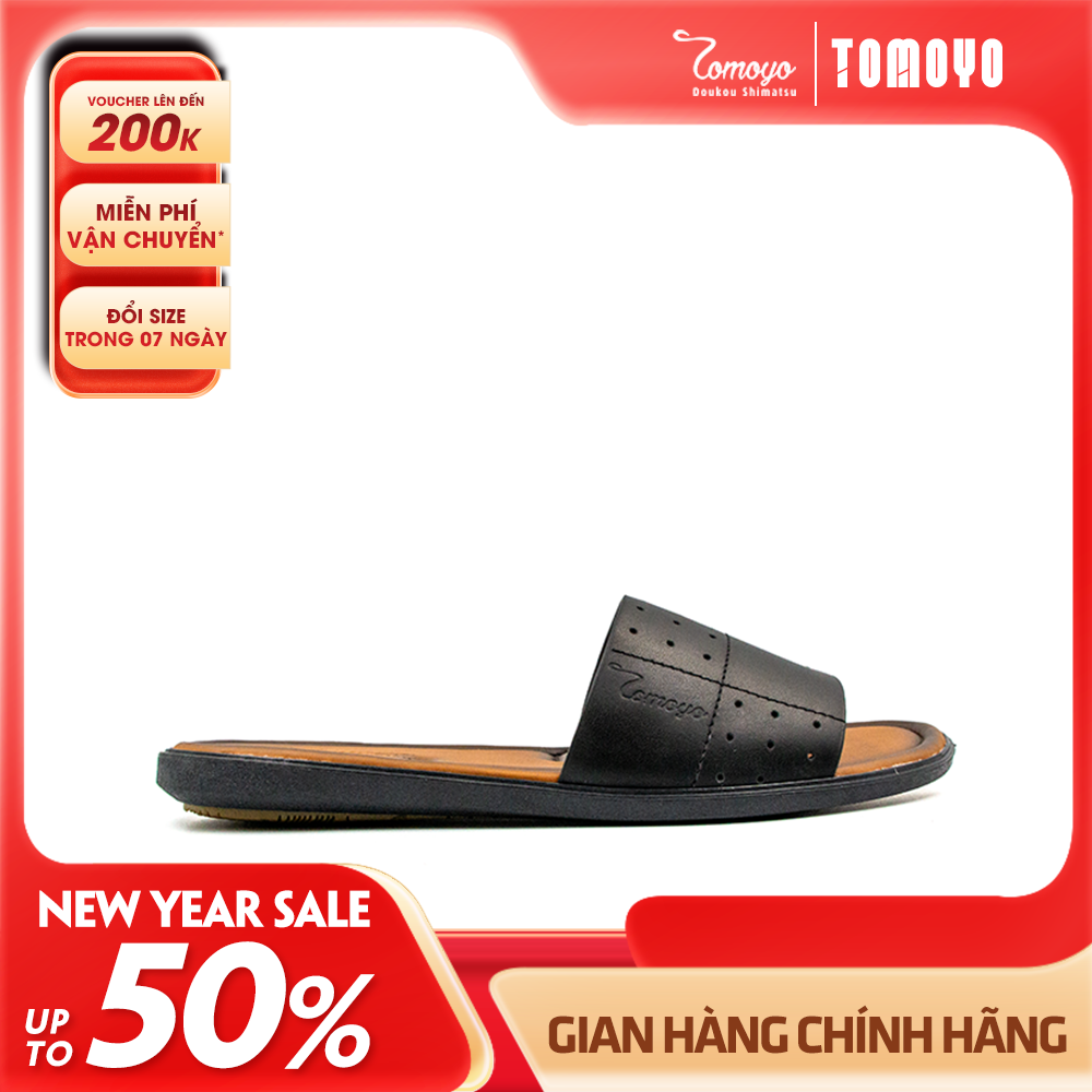 Dép Nam Quai Ngang Da Bò Thật Tomoyo TMD80001