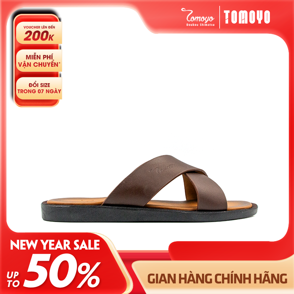 Dép Nam Da Bò Thật Tomoyo TMD80402